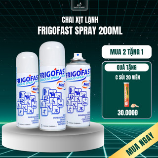 Chai xịt lạnh giảm đau, bong gân, căng cơ, giãn dây chằng Frigofast Spray 200ml