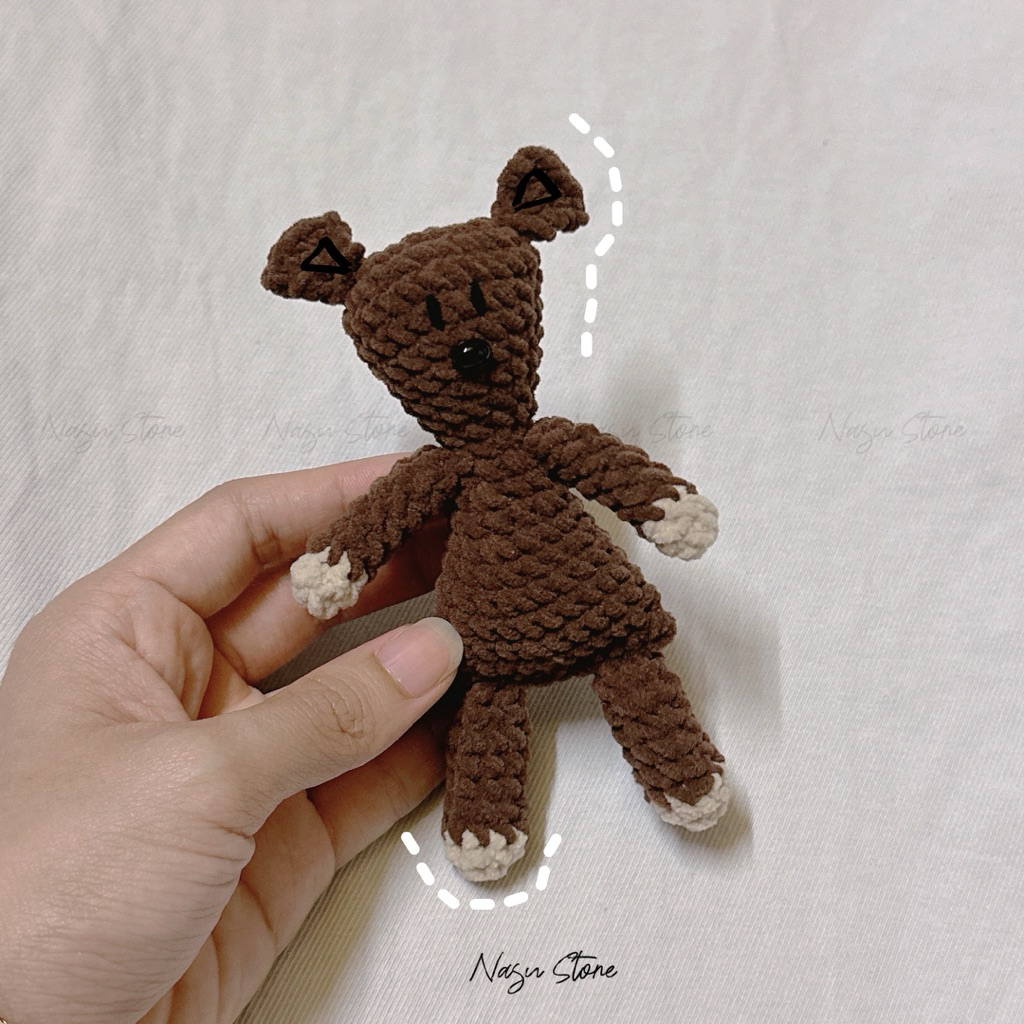 [Len collection] Móc khoá len gấu Teddy - Mr Bean