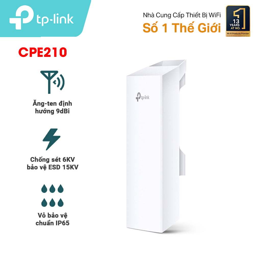 [Có VAT] Bộ thu phát Wi-Fi ngoài trời tốc độ 300Mbps TP-Link CPE210 - Hàng chính hãng