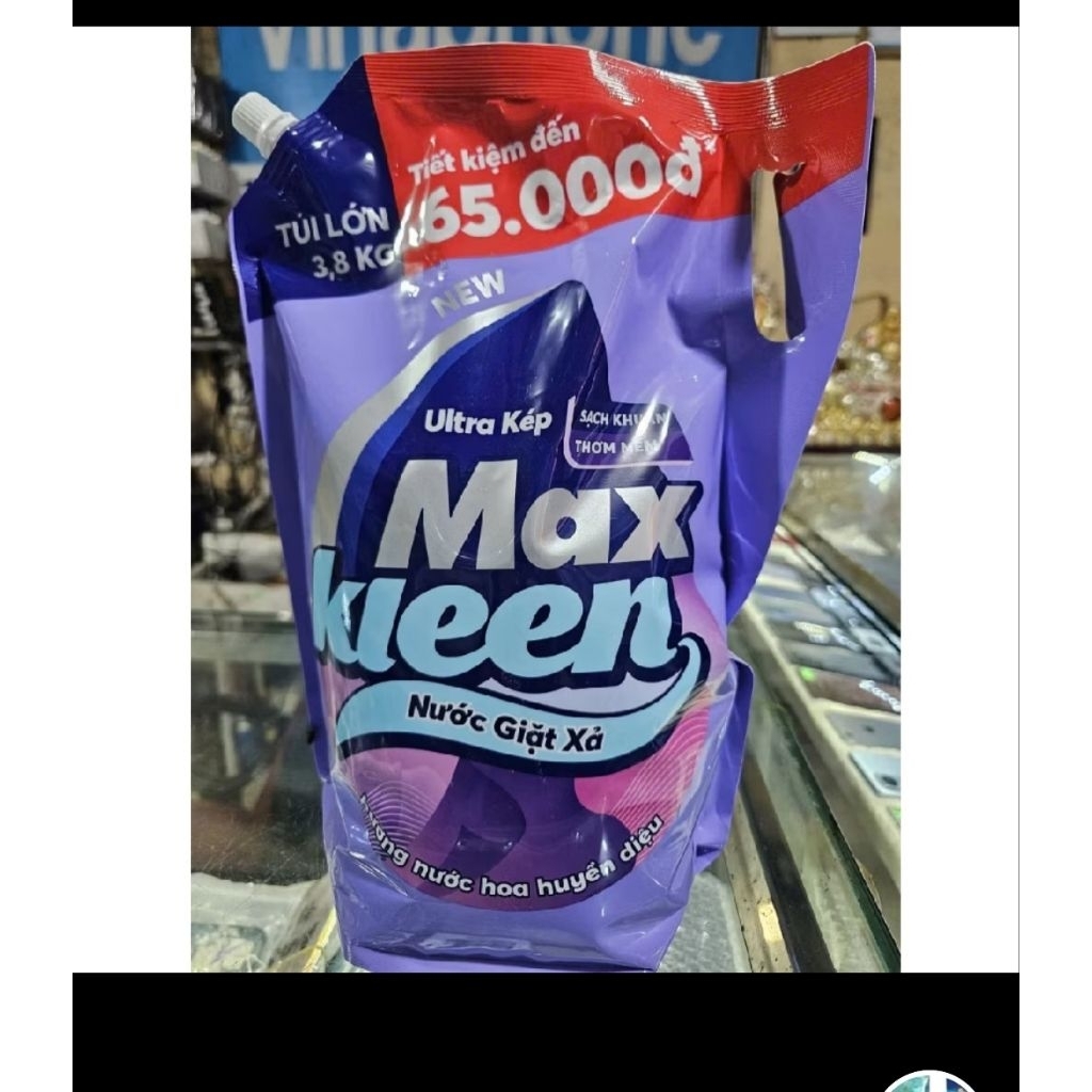 nước giặt xả max kleen 3.8kg tặng túi giặt 600gr