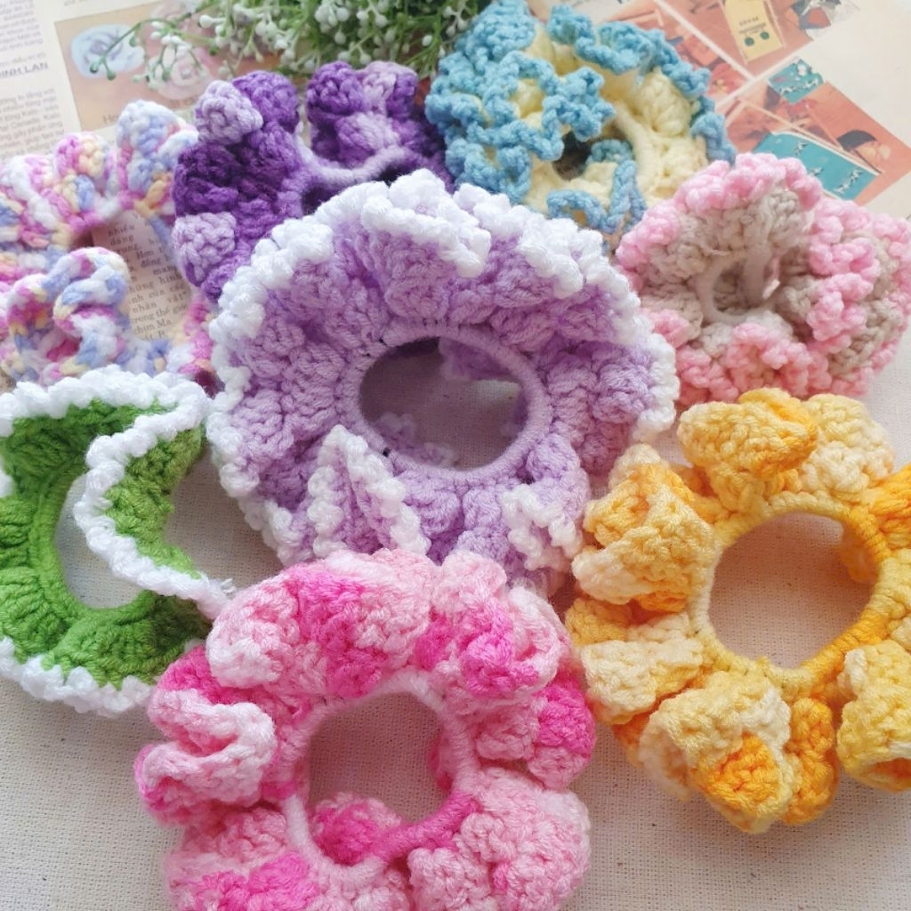 Dây Cột Tóc Scrunchies Len Móc Handmade - Penguin House (sản phẩm của Penguin House)