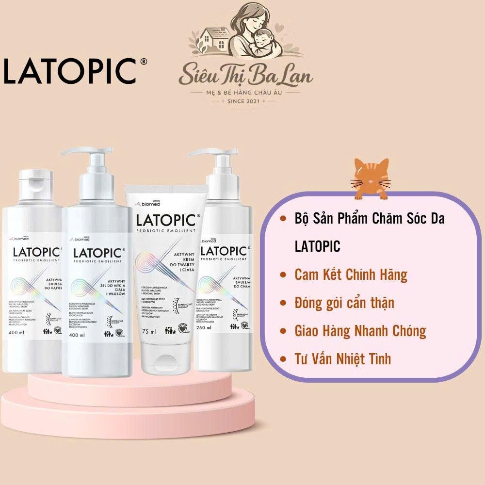 (Hàng XT) Kem dưỡng ẩm, Dịu Ngứa da dị ứng Latopic 75ml