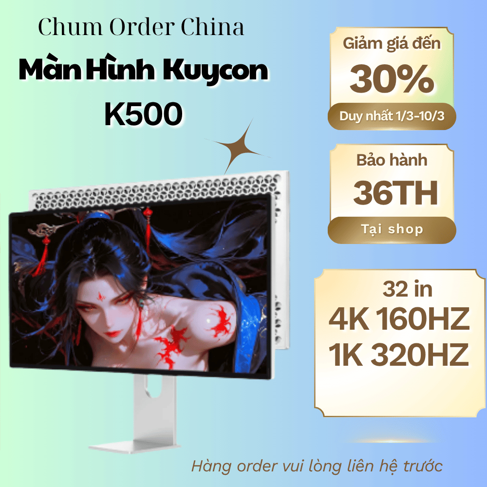 Màn hình chơi game Kuycon P32T inch Ultra HD, chế độ kép 4K 160Hz/1K 320Hz, tốc độ làm mới cao P32T