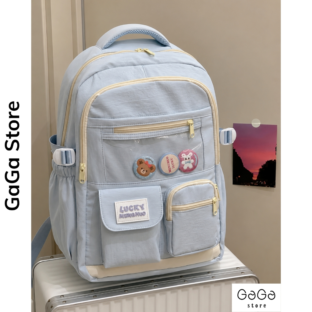 Balo đi học túi trong suốt, balo laptop basic phong cách Unisex dễ thương dành cho học sinh, sinh vi