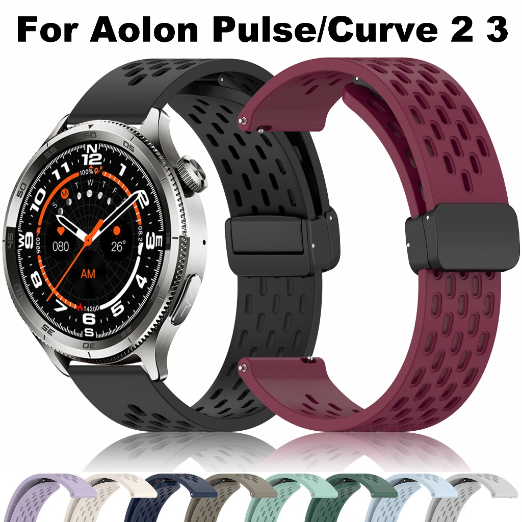 Dây đeo silicone 22mm cho Aolon Curve2/Aolon Curve3 thể thao, vòng đeo tay thoải mái cho đồng hồ Aol