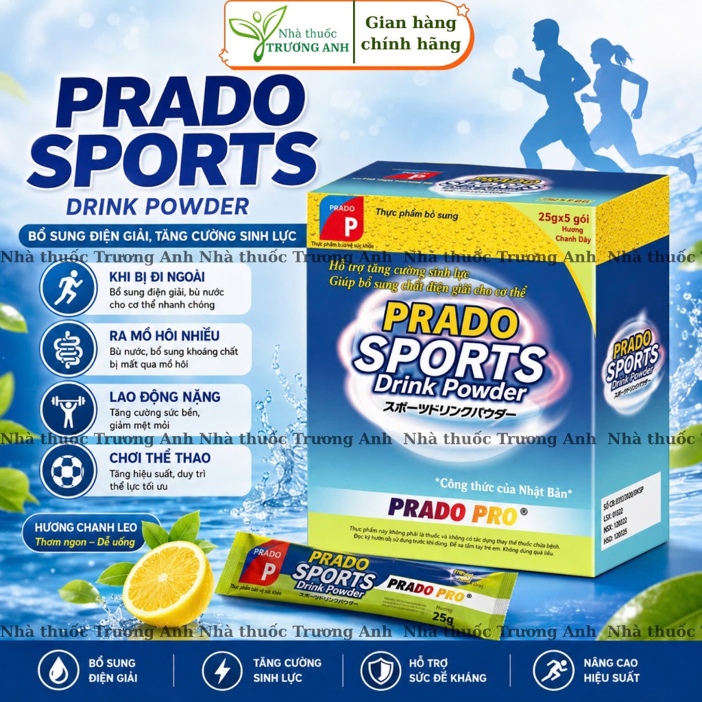 Bột pha Fine Sports Drink Powder tăng cường thể lực giảm mệt mỏi ngăn ngừa mất nước Prado sport Nhật