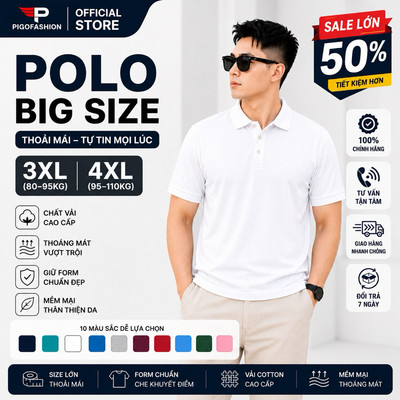 Áo thun polo nam nam big size cho người trên 80kg SPMPB01 PigoFashion