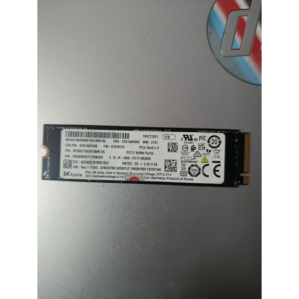 ssd Nvme 1Tb Sk Hynix 100% bảo hành 12 tháng