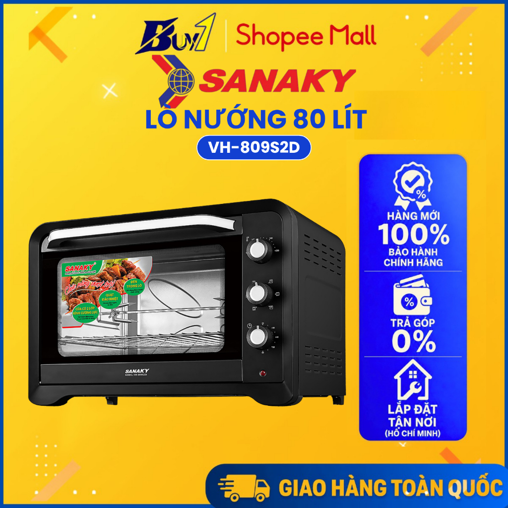 VH-809S2D - Lò Nướng Sanaky VH-809S2D 80 Lít - Hàng Chính hãng