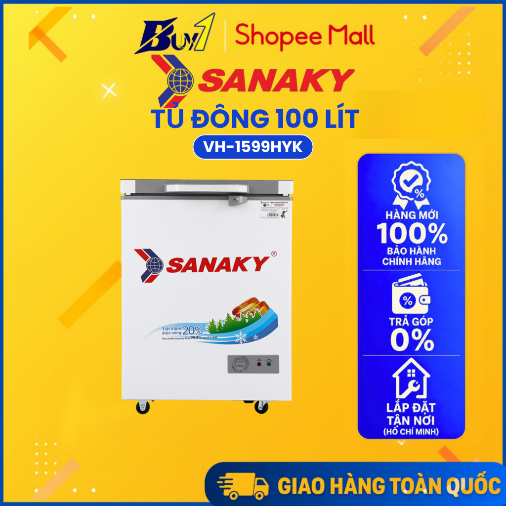 VH-1599HYK - Tủ đông Sanaky 100 lít VH-1599HYK - Hàng Chính Hãng