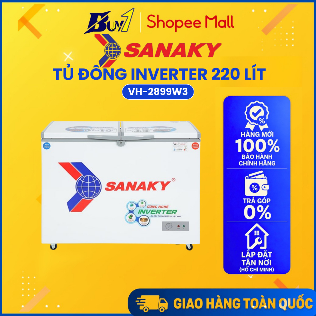 VH-2899W3 - Tủ Đông Sanaky Inverter 220 Lít VH-2899W3 - Hàng Chính Hãng