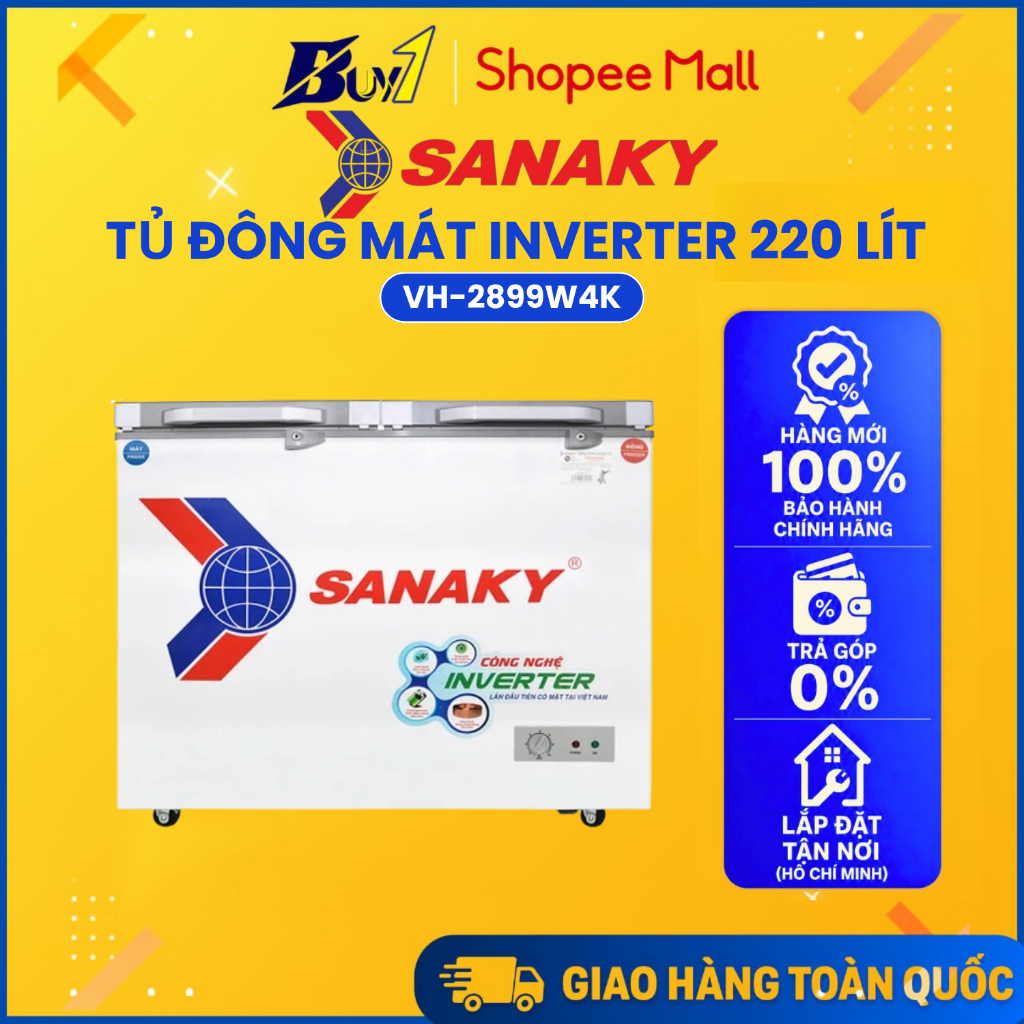 VH-2899W4K - Tủ đông MÁT Inverter SANAKY 220 lít VH-2899W4K - Bảo Hành Chính Hãng
