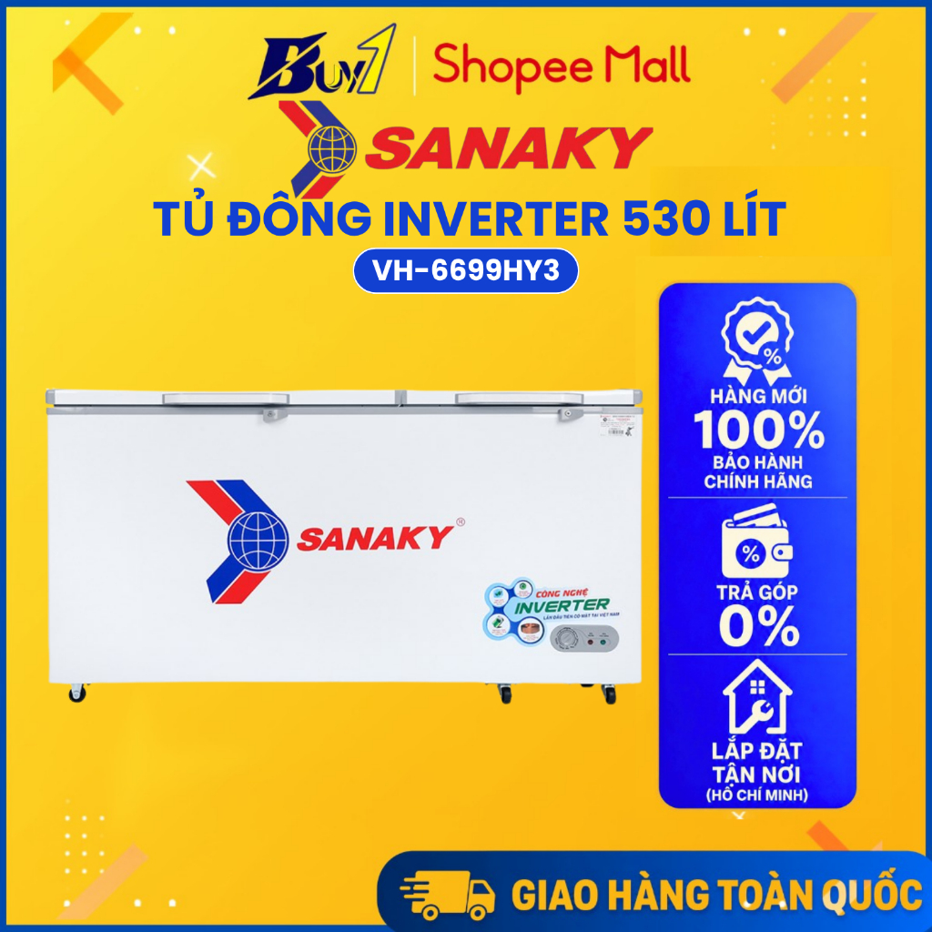 VH-6699HY3 - Tủ đông Sanaky Inverter 530 Lít VH-6699HY3 - Hàng Chính Hãng