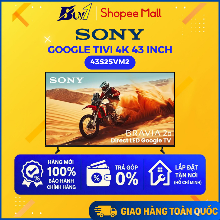 43S25VM2 - Google Tivi Sony 4K 43 inch K-43S25VM2 - Hàng chính hãng