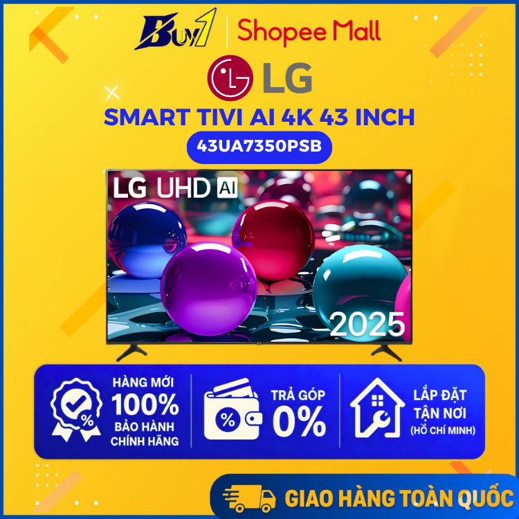 [GIAO TOÀN QUỐC] 43UA7350PSB - Smart Tivi LG AI 4K 43 Inch 43UA7350PSB - Bảo Hành 24 Tháng