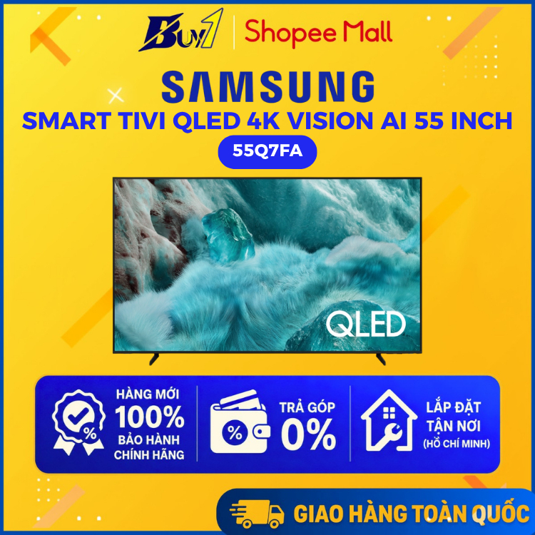 55Q7FA - Smart Tivi Samsung QLED 4K Vision AI 55 Inch QA55Q7FA - Hàng Chính Hãng