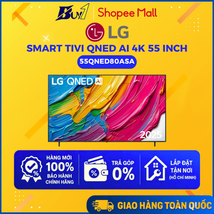 55QNED80ASA - Smart Tivi LG QNED AI 4K 55 Inch 55QNED80ASA - Hàng Chính Hãng