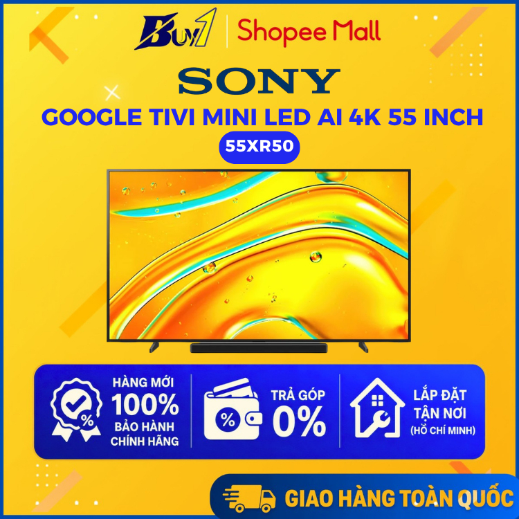 55XR50 - Google Tivi Mini LED Sony AI 4K 55 inch K-55XR50 - Hàng chính hãng
