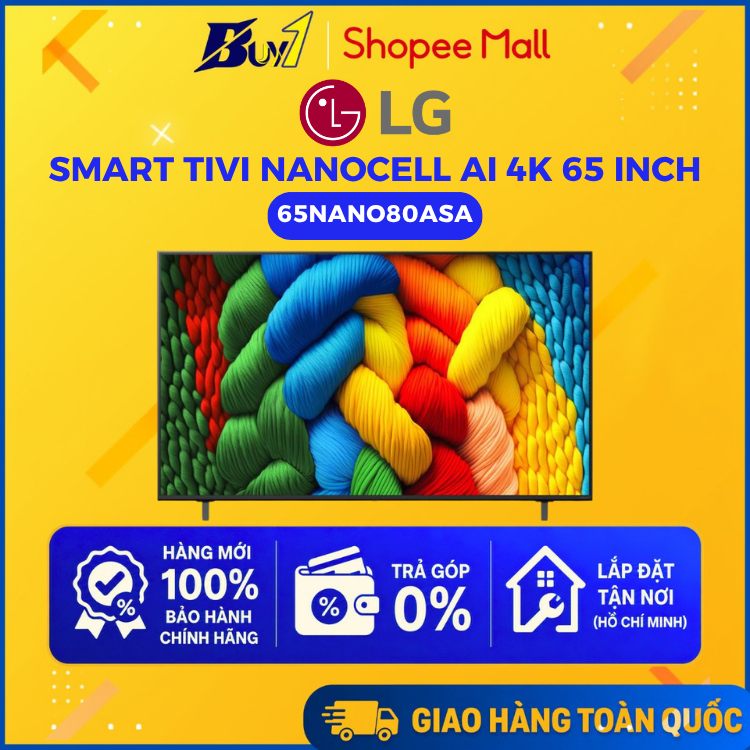 65NANO80ASA - Smart Tivi NanoCell LG AI 4K 65 inch 65NANO80ASA - Hàng chính hãng