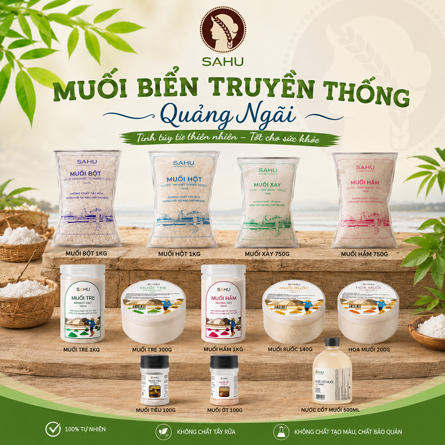 Muối biển Sahu - muối biển truyền thống Sa Huỳnh
