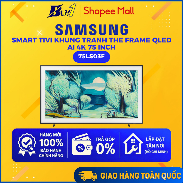 75LS03F - Smart Tivi Khung Tranh The Frame QLED Samsung AI 4K 75 inch QA75LS03F - Hàng Chính Hãng