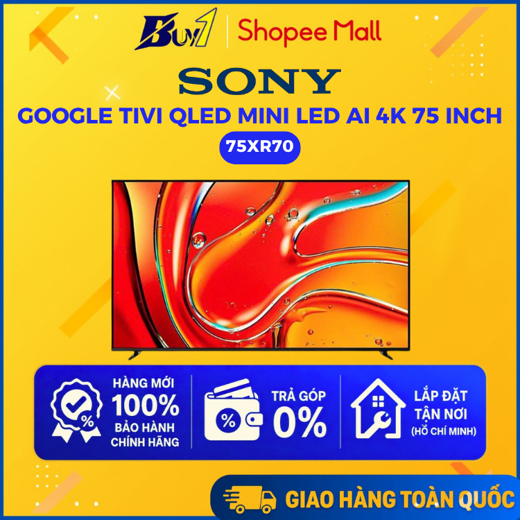 75XR70 - Google Tivi QLED Mini LED Sony AI 4K 75 inch K-75XR70 - Hàng chính hãng