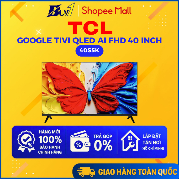 40S5K - Google Tivi QLED TCL AI FHD 40 inch 40S5K - Hàng Chính Hãng