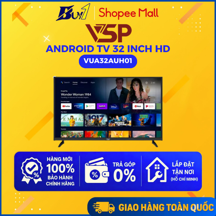VUA32AUH01 - VSP Android TV 32 inch HD VUA32AUH01 - Hàng Chính Hãng