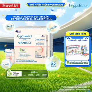 [Livestream KOL] Thực phẩm bổ sung sữa uống dinh dưỡng GippsNature Đạm A2 Beta-Casein Organic hộp 110ml
