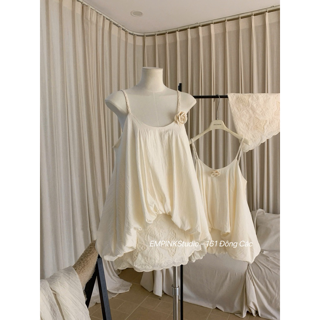 EMPINK Studio / SET 2 DÂY BÍ PHỐI CV REN CHỮ A