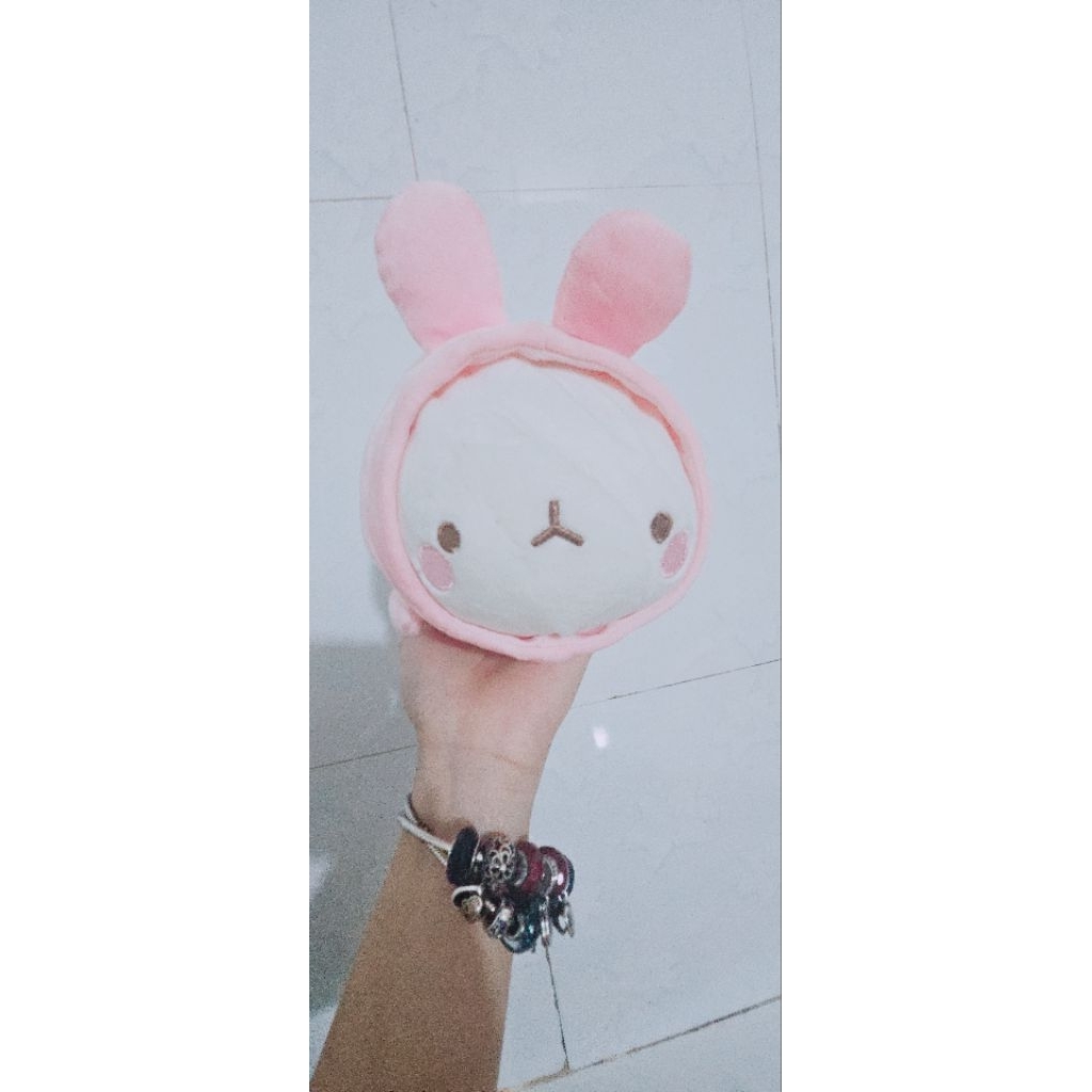 Thú nhồi bông/ Gấu bông Thỏ Molang hạnh phúc cosplay Penguin ôm cá dễ thương - Hàng chính hãng Molan