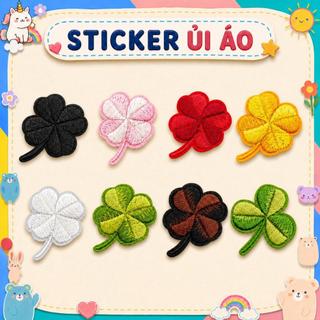 Iron Patch, Miếng Ủi Thêu Quần Áo, Sticker Vá Đồ Rách Nhiều Màu Cỏ Bốn Lá May Mắn Happy Clover