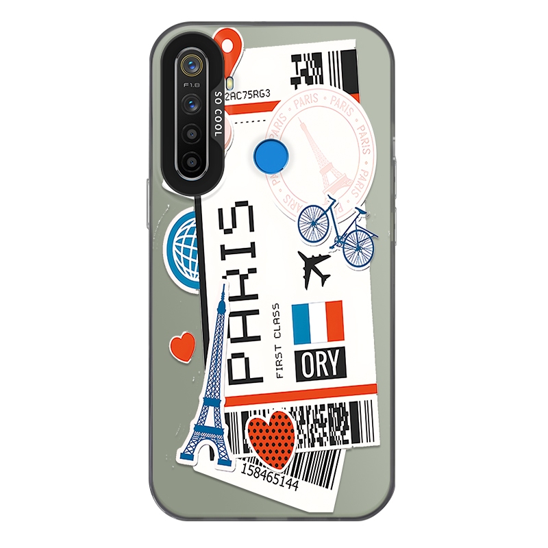 For Realme 5/Realme 5s/Realme 5i/Realme 6i Phone case,Hình ảnh ghi nhớ vé máy bay, trường hợp điện t
