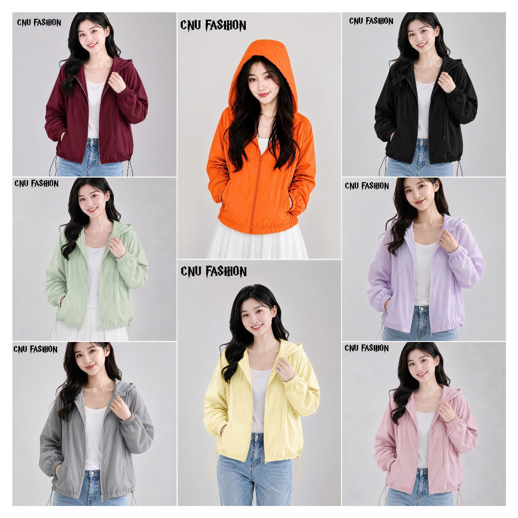 Áo Gió Su (Lót Lụa, Lưới) Kiểu Dáng Crotop Thông Hơi Có Mũ Dây Rút Chống Nắng