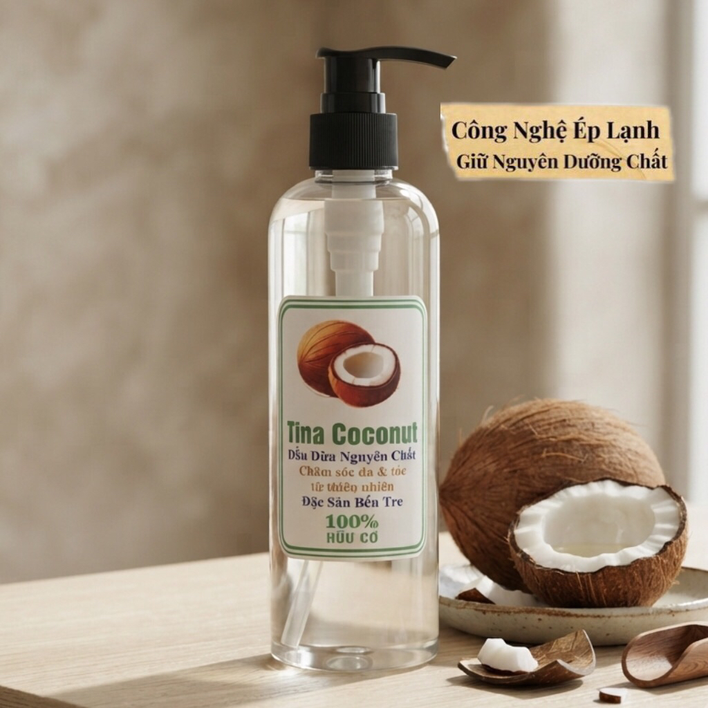 Dầu dừa dưỡng tóc 100ml. Dầu dừa ép lạnh nguyên chất cao cấp. Dầu dừa dưỡng tóc, dưỡng da, dưỡng thể