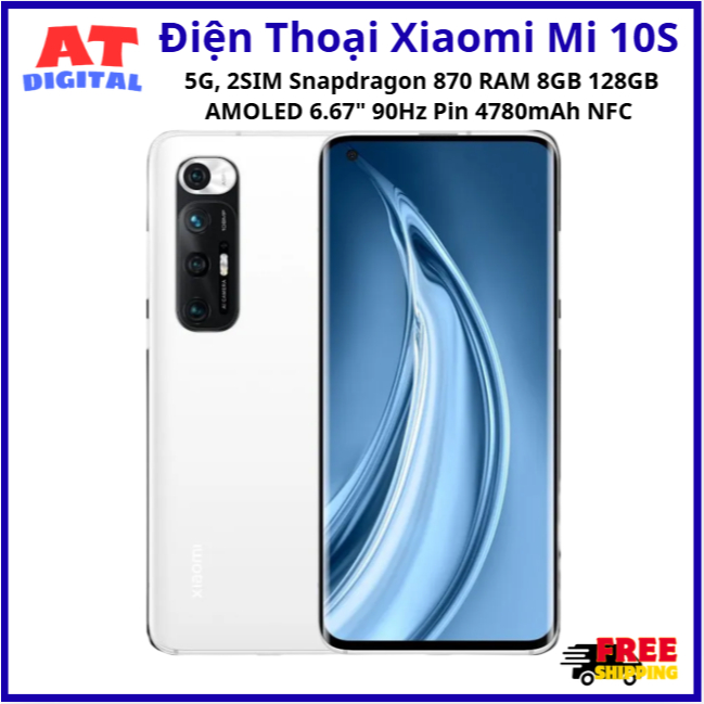 Điện Thoại Cũ Xiaomi Mi 10S Bản 8/1256G, 5G, NFC, Camera 108MP, Loa harman kadon, Sạc nhanh 33w