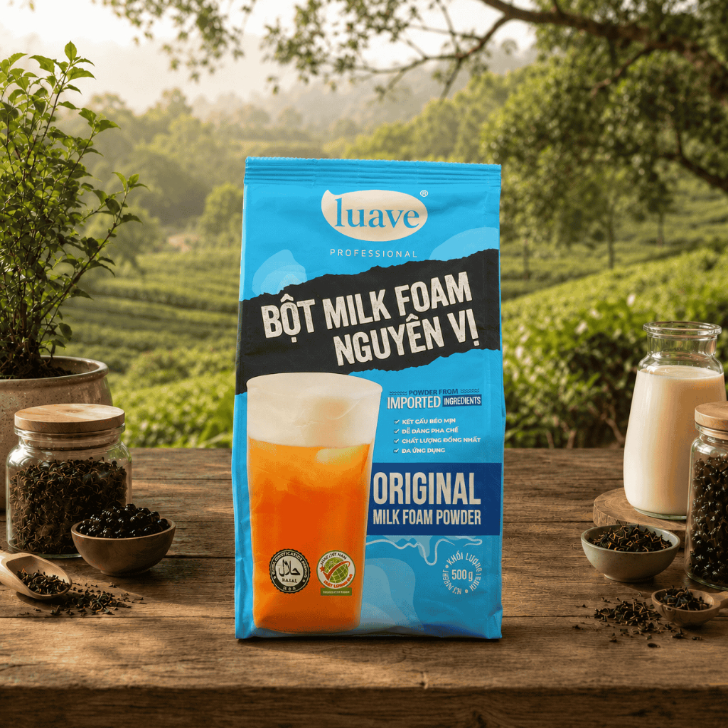 Bột Milk Foam Nguyên Vị Luave 500g – Bột Pha Chế Milk Foam, Topping Trà Sữa, Cà Phê, Đồ Uống