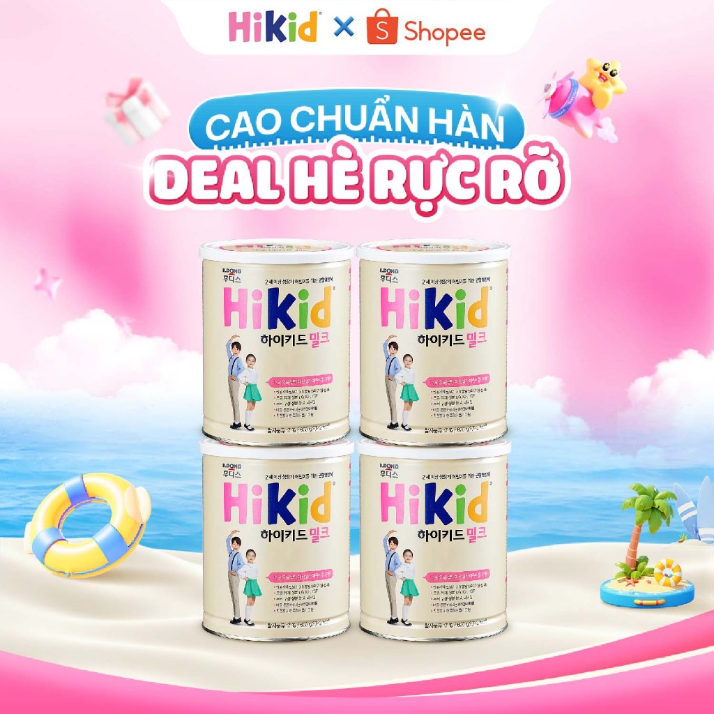 Combo 4 Hộp Hikid Tăng Cao Cho Bé - Sữa Hikid Chính Hãng Xuất Xứ Hàn Quốc - Sữa Phát Triển Chiều Cao