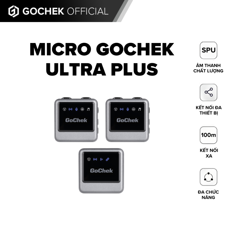 Thiết bị thu âm chuyên nghiệp Gochek tích hợp sử dụng đa thiết bị đa chức năng, Mic thu âm không dây