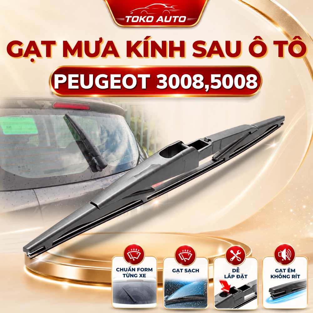 Chổi Gạt mưa sau xe, lưỡi gạt mưa sau xe Peugeot 3008, 5008 chuẩn khít theo xe