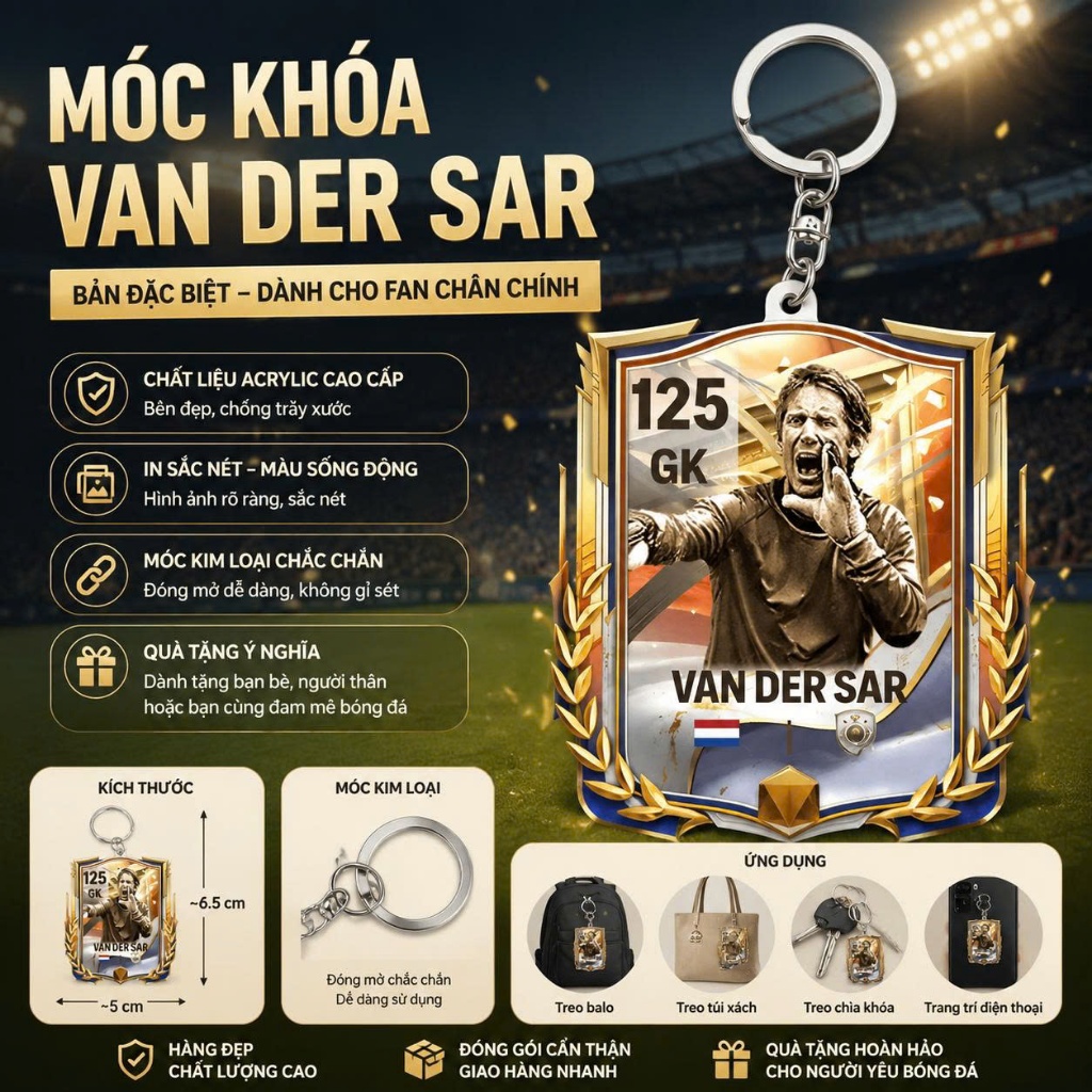 Móc khoá van der Sar 125 -nắng decor shop Nắng decor Shop