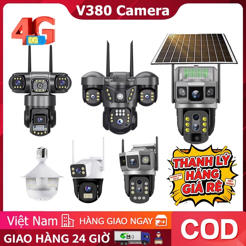 CAMERA GIÁM SÁT V380 4G THANH LÝ BÁN GIẢM - HOẠT ĐỘNG BẰNG 4G, KHÔNG HỖ TRỢ KẾT NỐI WIFI
