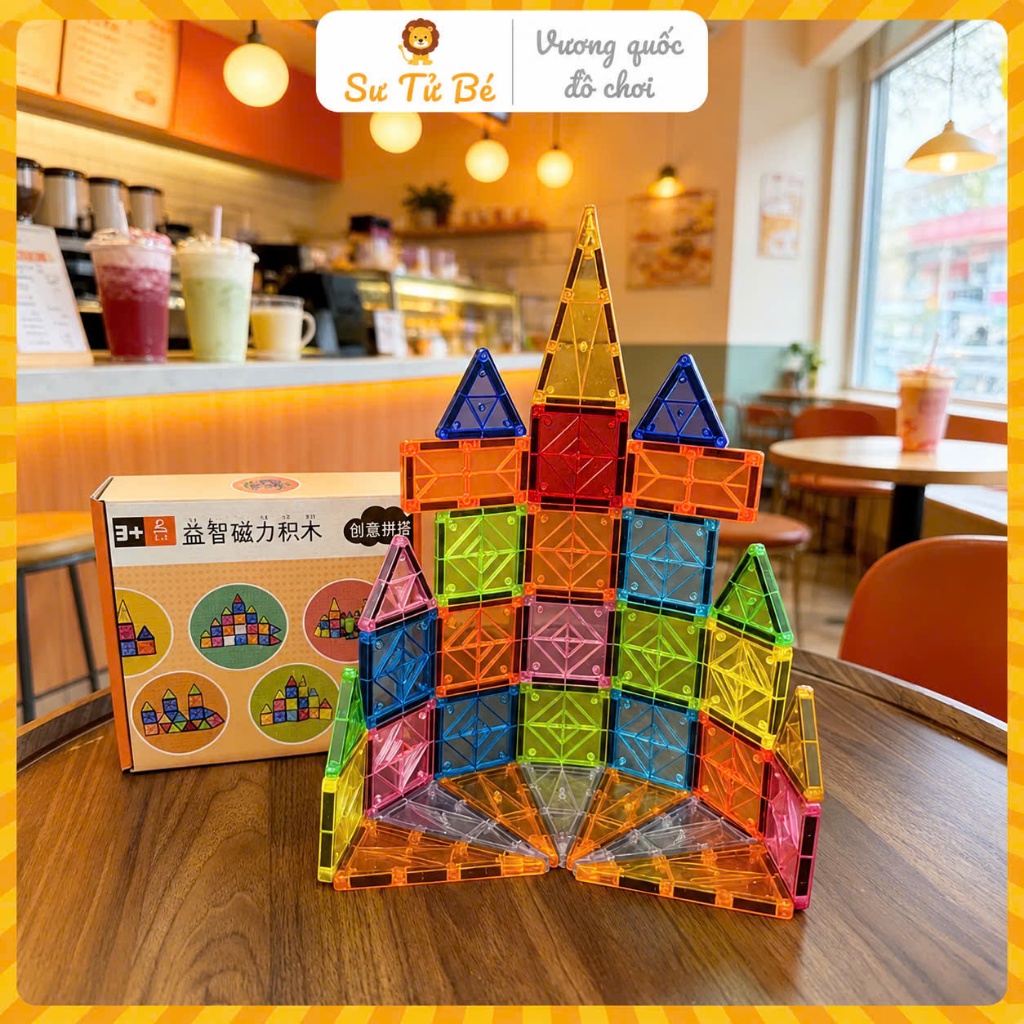 Đồ Chơi Nam Châm Từ Tính Ánh Sáng 46PCS 5.5cm - Bộ Lắp Ghép Sáng Tạo Cho Bé