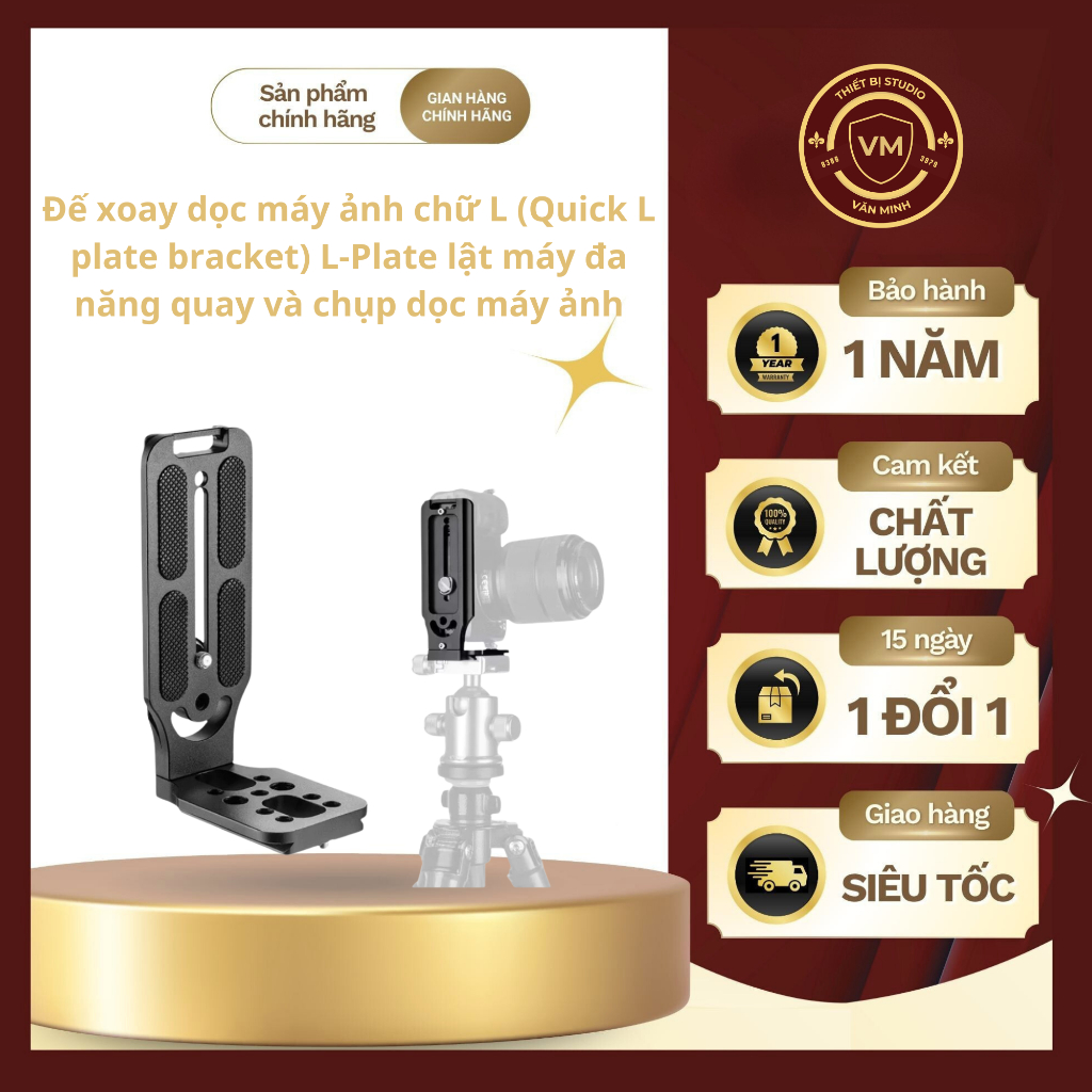 Đế xoay dọc máy ảnh chữ L (Quick L plate bracket) L-Plate lật máy đa năng quay và chụp dọc máy ảnh