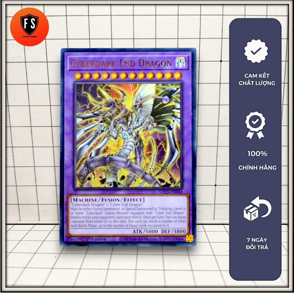 [FS Shop]  Thẻ bài Yugioh Chính Hãng Cyberdark End Dragon (Ultra Rare) - Fusion