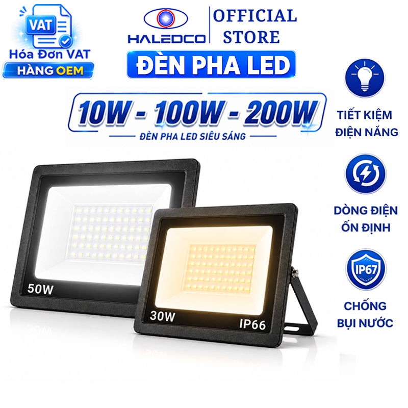 Đèn pha Led Siêu Sáng 10W 50W 100W 150W 200W Chống Nước IP66 Lắp Ngoài Trời, Đèn Pha Led Nhà Xưởng, 