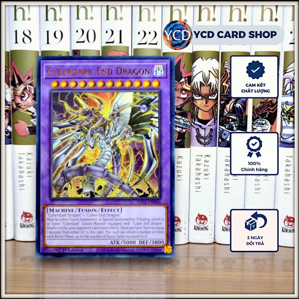 [ YCDcardgame] Thẻ bài yugioh chính hãng Cyberdark End Dragon – Ultra Rare [ Fusion]