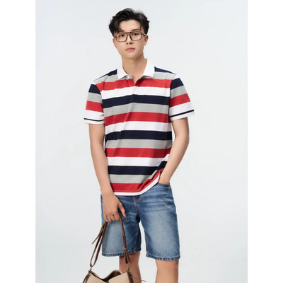 Áo Polo Yody Nam Ngắn Tay Regular Kẻ To Thanh Lịch Gọn Gàng MCPO26A021