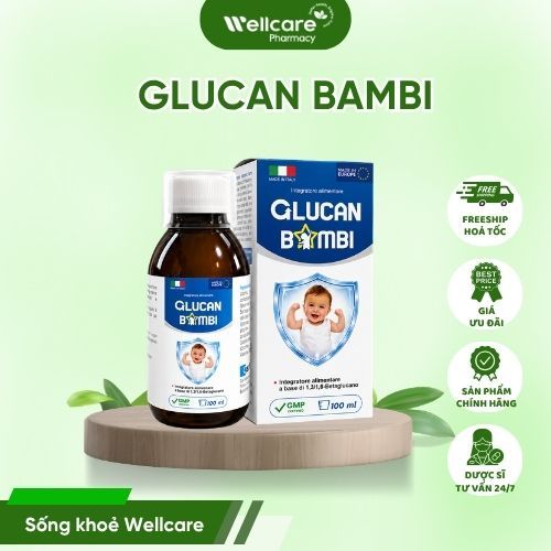 [Italy] Glucan Bambi - Siro Beta Glucan Hỗ Trợ Tăng Đề Kháng, Bổ Sung Vitamin C - Chai 100ml