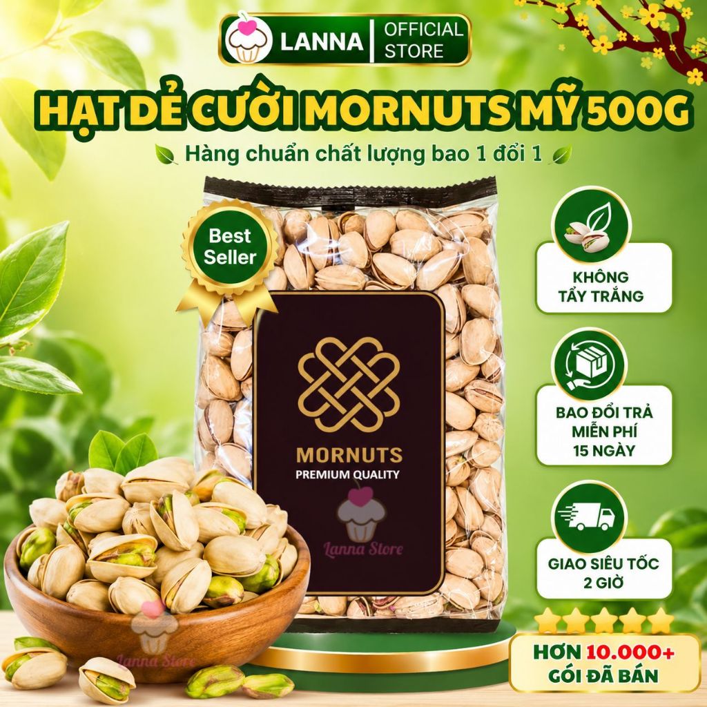 【CHUẨN CHẤT LƯỢNG】Hạt Dẻ Cười Mỹ Mornuts Chuẩn Nhập 100% Hàng Ngon Loại 1 KHÔNG TẨY (500g)